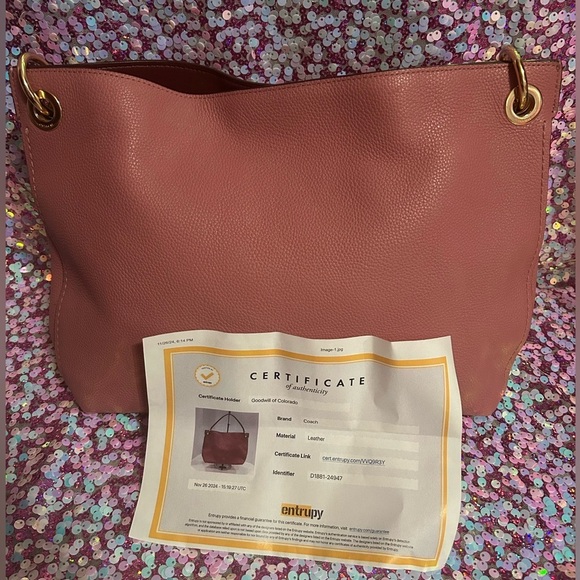 Coach Handbags - Pebble Pink Coach Purse COA